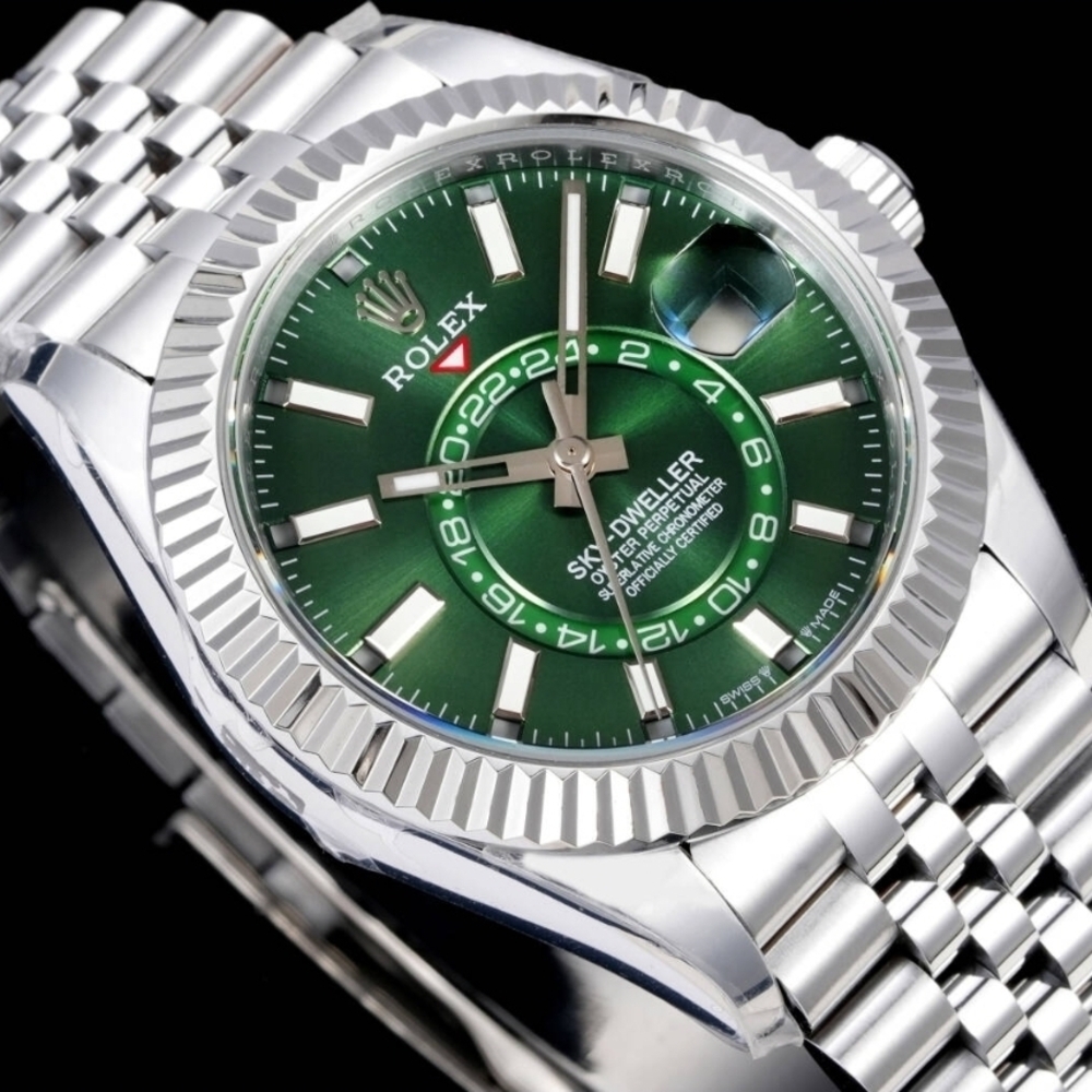 Rolex Sky-Dweller Green Dial Stainless Steel Bracelet Watch